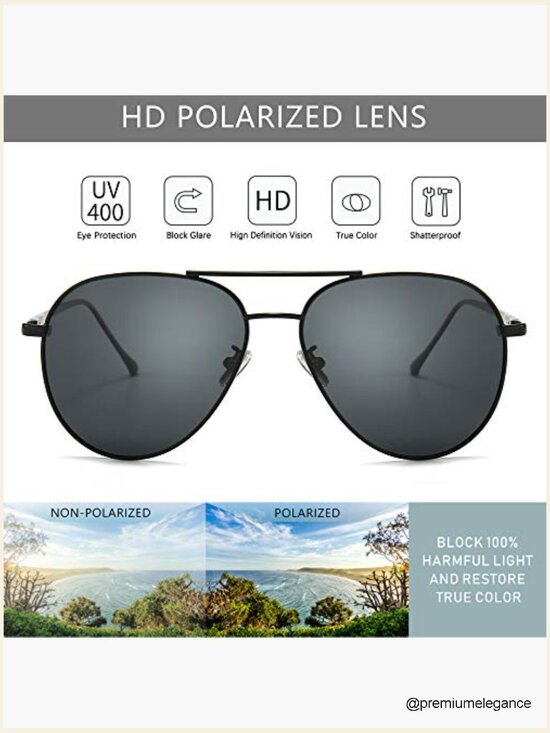Women\'s Oversized Aviator Sunglasses Polarized Lens Classic Style